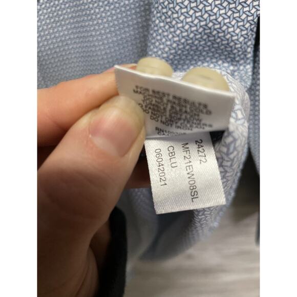 Peter Millar Shirt Adult XL White Blue Summer Comfort Button Up Mens - Picture 6 of 11